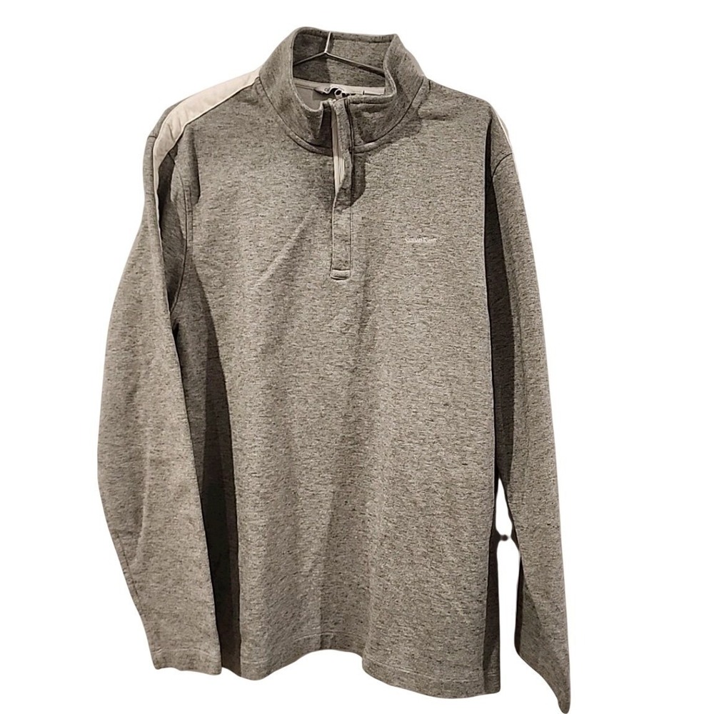 Calvin Klein Quarter Zip Mens XL Gray Athleisure Sporty Casual Minimalist layer